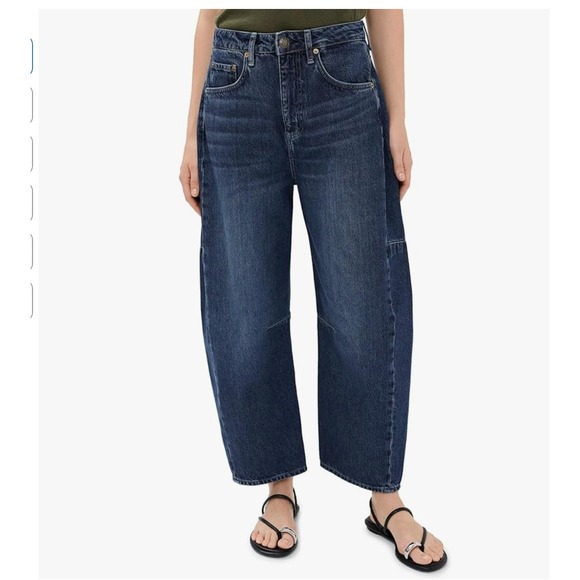 rag & bone Denim - Rag & Bone Pants Jeans Womens 30 Chase High-Rise Barrel Grafton Blue Cropped Leg